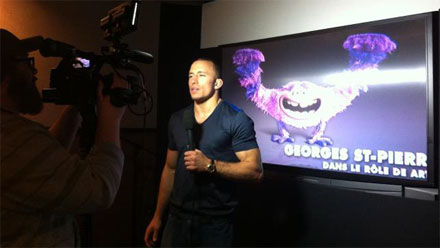Georges St-Pierre doing some promotion for Monsters University.