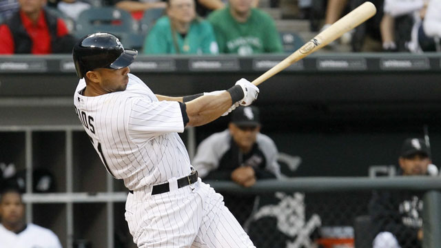 In a poor hitting market, Alex Rios looks like a real prize. The current Chicago White Sox outfielder has garnered a lot of attention, despite a complicated contract (AP/Charles Rex Arbogast)
