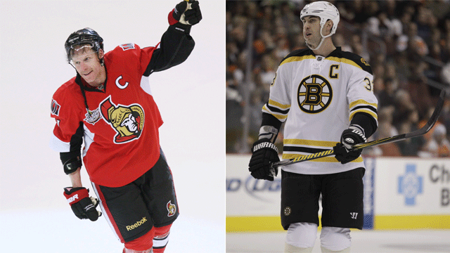 Senators' Daniel Alfredsson, Bruins' Zdeno Chara named NHL all-star captains