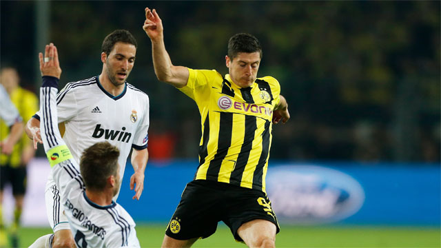 Robert Lewandowski single-handedly sunk Cristiano Ronaldo and Real Madrid in the last round, scoring a semifinal-record four goals in the first leg. Expect the Polish international to get plenty of chances Saturday, as Lewandowski is the tournament's second-leading scorer with 10 goals. (AP/Frank Augstein)