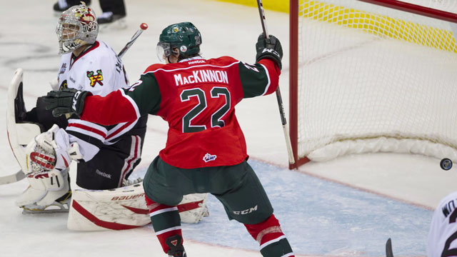Many eyes have been on Nathan MacKinnon, and the Halifax star has not disappointed, including potting a hat trick against Portland on Day 2. (CP/Liam Richards)