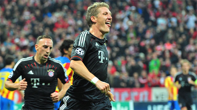 Bayern Munich's 15 goals were the second most of any team in the group stages, trailing only Chelsea (16). Munich advanced out of Group F in first with a record of 4-1-1, their most important group stage game coming in a 2-1 home win over Valencia in September. (AP/Kerstin Joensson)