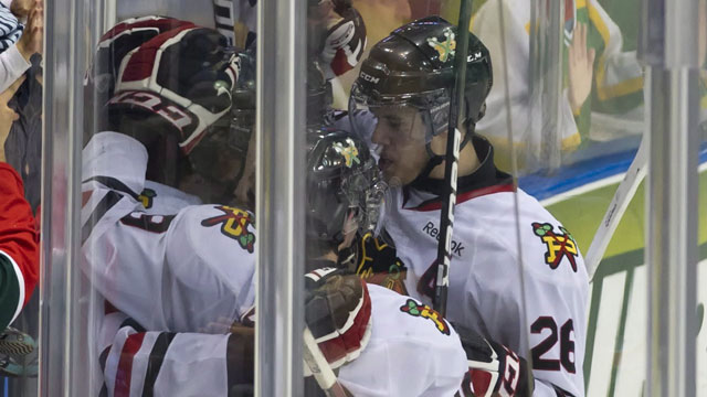 Portland sniper Ty Rattie followed up his dazzling goal against Halifax with a very similar snipe against London on Day 4. (CP/Liam Richards)