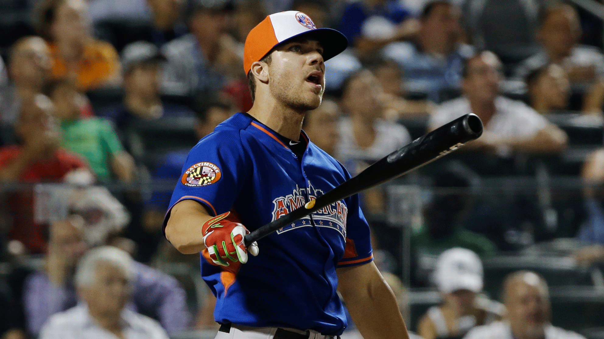 Chris Davis admires one of his home runs. (AP/Matt Slocum)