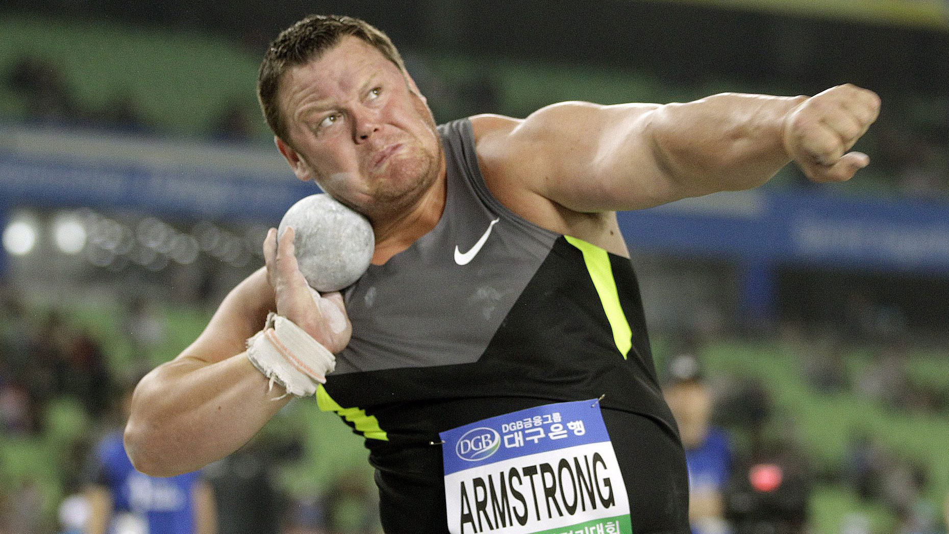 Armstrong comes back to win shot put event