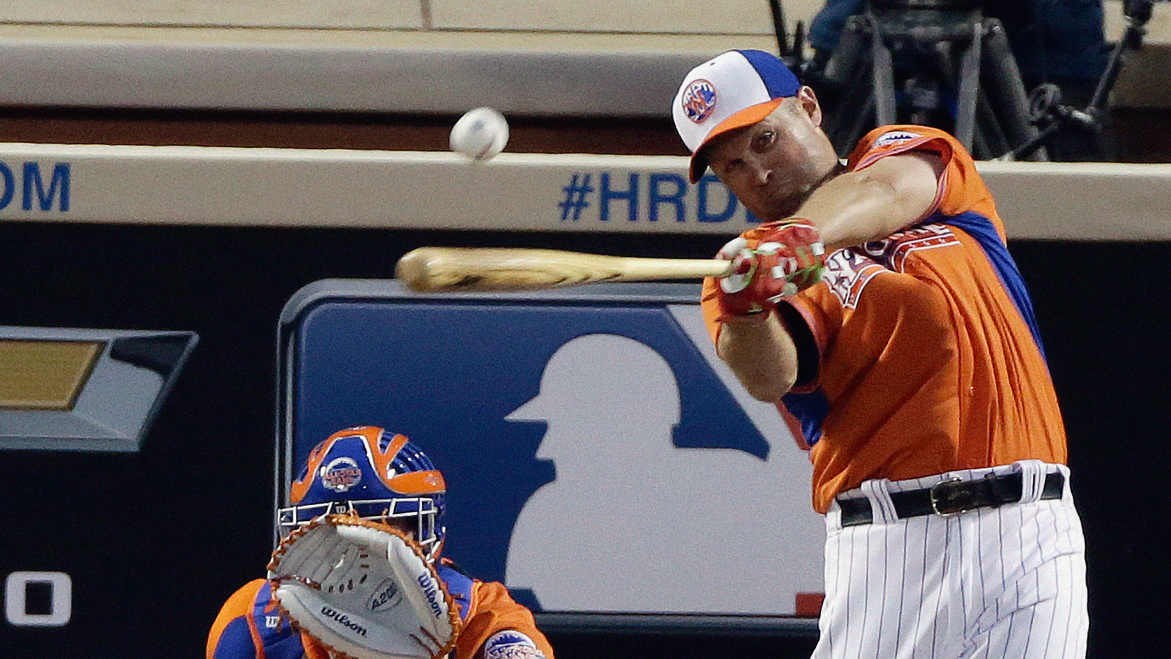 Michael Cuddyer, one of the four finalists, hits one of his home runs. (AP/Frank Franklin II)
