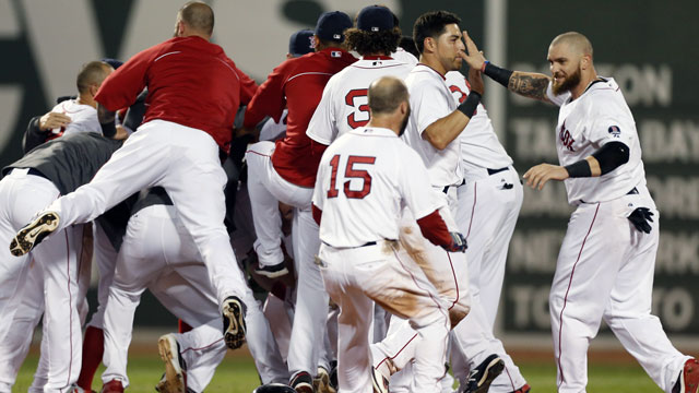Red Sox score six runs in the 9th for wild walk-off win