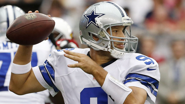 Tony Romo, the quarterback of the Dallas Cowboys, averaged 17.43 fantasy points-per-game (AP/Ross D. Franklin)