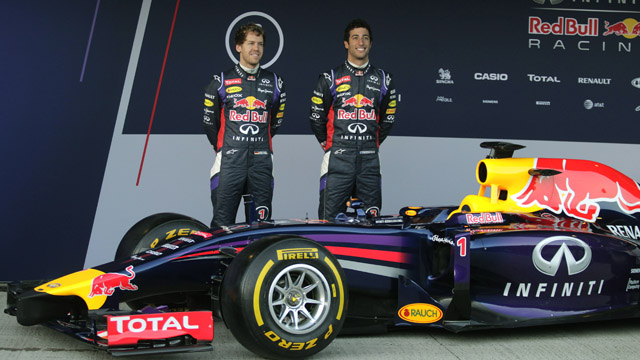 Vettel helps Red Bull unveil car for