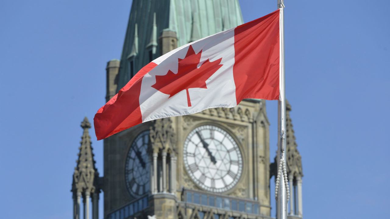 The Canadian flag flies in front of the Peace Tower on Parliament Hill in Ottawa. (Adrian Wyld/CP)