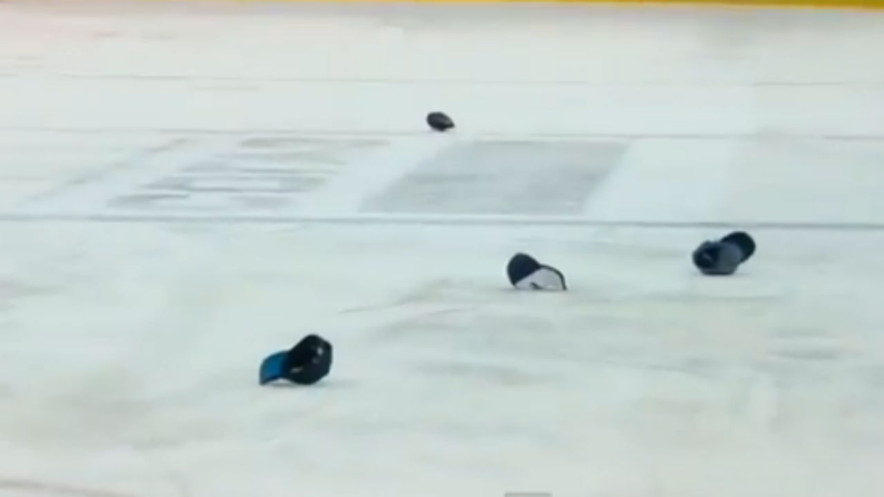 KHL fans arrested for throwing hats on the ice