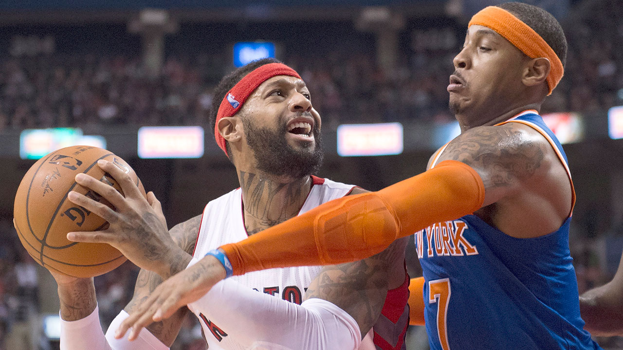 Toronto-Raptors;-New-York-Knicks;-James-Johnson;-Carmelo-Anthony;-NBA