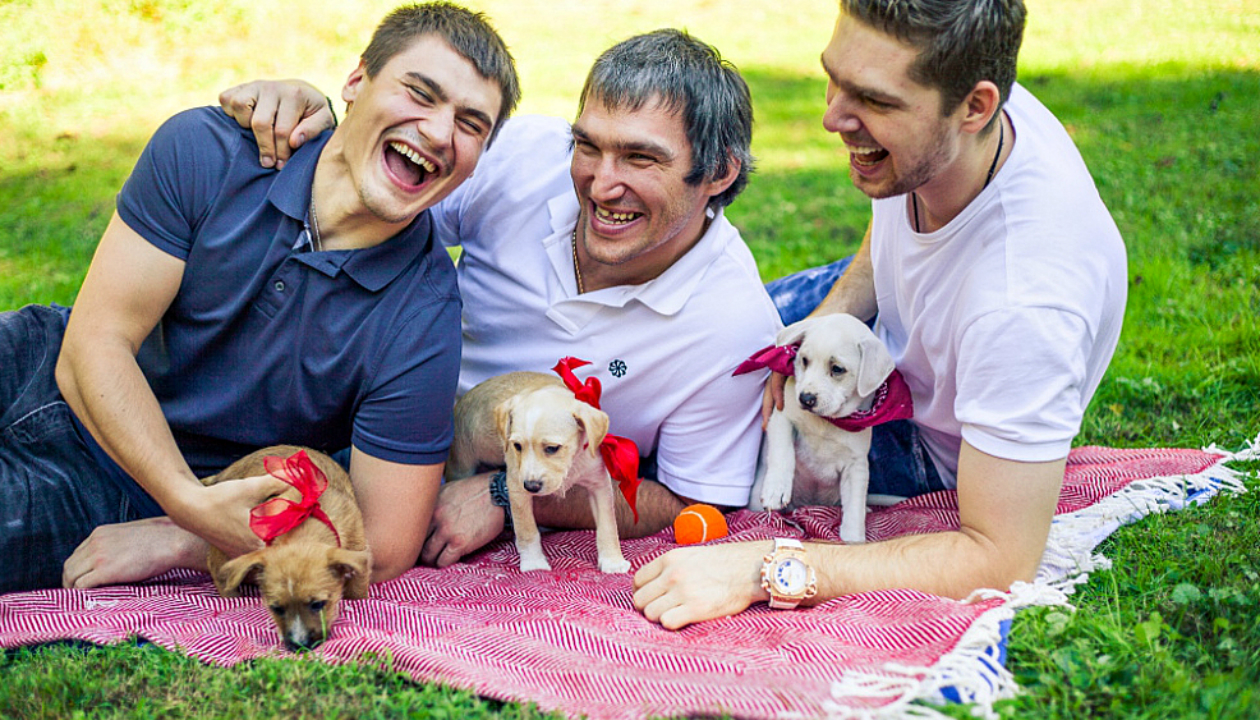 Washington-Capitals-players-Dmitry-Orlov-with-Orly,-Alex-Ovechkin-with-Oakley-and-Evgeny-Kuznetsov-with-Oberon.-(Washington-Capitals)