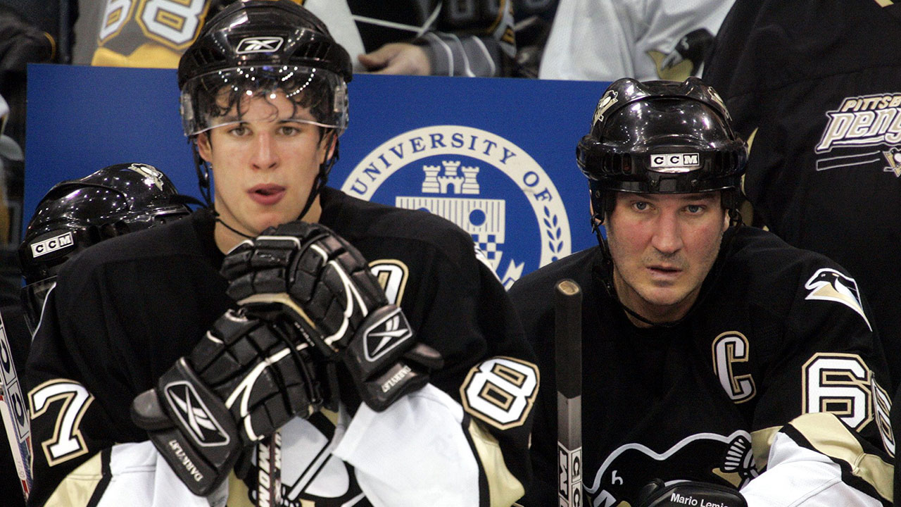 Sidney-Crosby;-Mario-Lemieux;-Pittsburgh-Penguins;-NHL