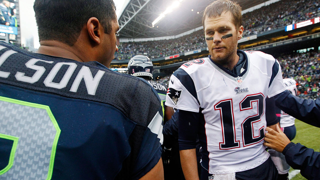 Russell-Wilson;-Tom-Brady;-Seattle-Seahawks;-New-England-Patriots;-NFL