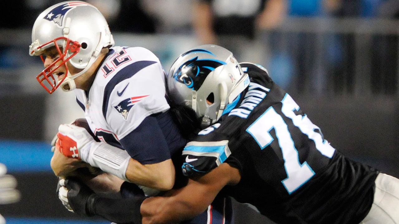 Greg-Hardy;-Tom-Brady;-New-England-Patriots;-Carolina-Panthers;-NFL