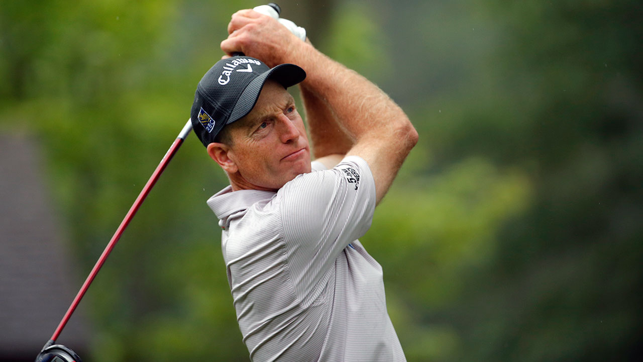 Jim Furyk watches his drive. (Stephen B. Morton/AP)