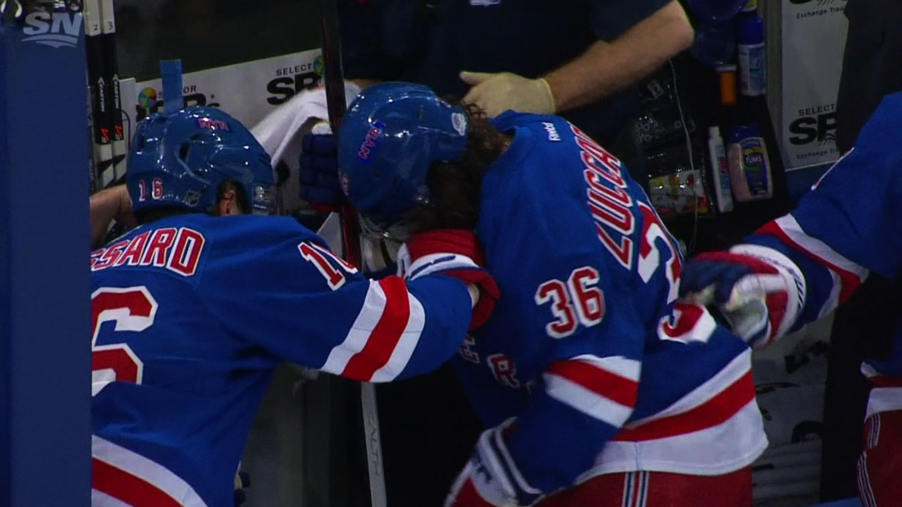 Zuccarello out after taking slapshot to head