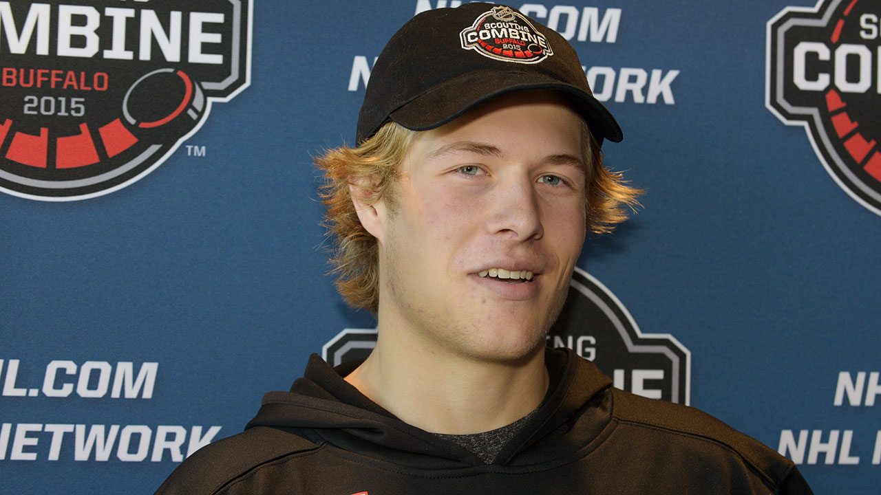 Brock-Boeser-talks-about-his-upcoming-NHL-experience-during-the-NHL-Combine-Saturday,-June-6,-2015,-in-Buffalo,-N.Y.-(Gary-Wiepert/AP)