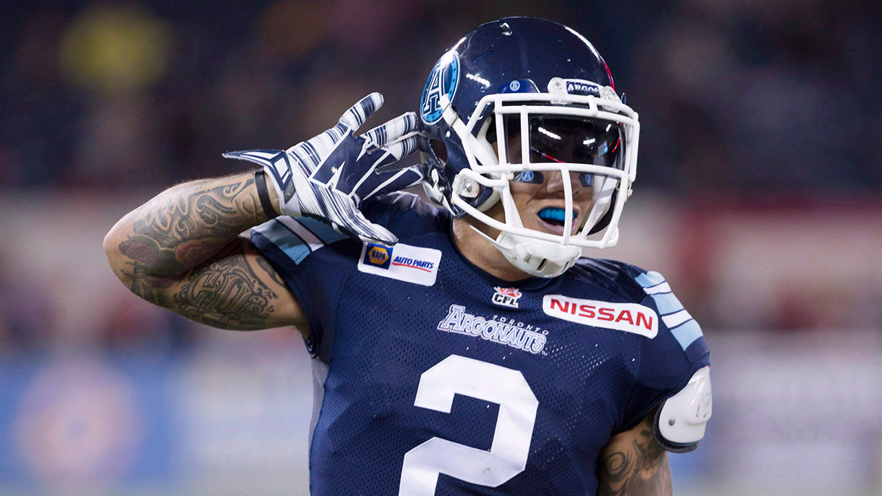 Chad Owens and the Toronto Argonauts take on the Edmonton Eskimos in Week 1. (Peter Power/CP)