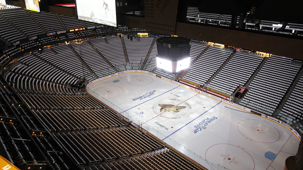 Why are the Arizona Coyotes playing in a college hockey arena?