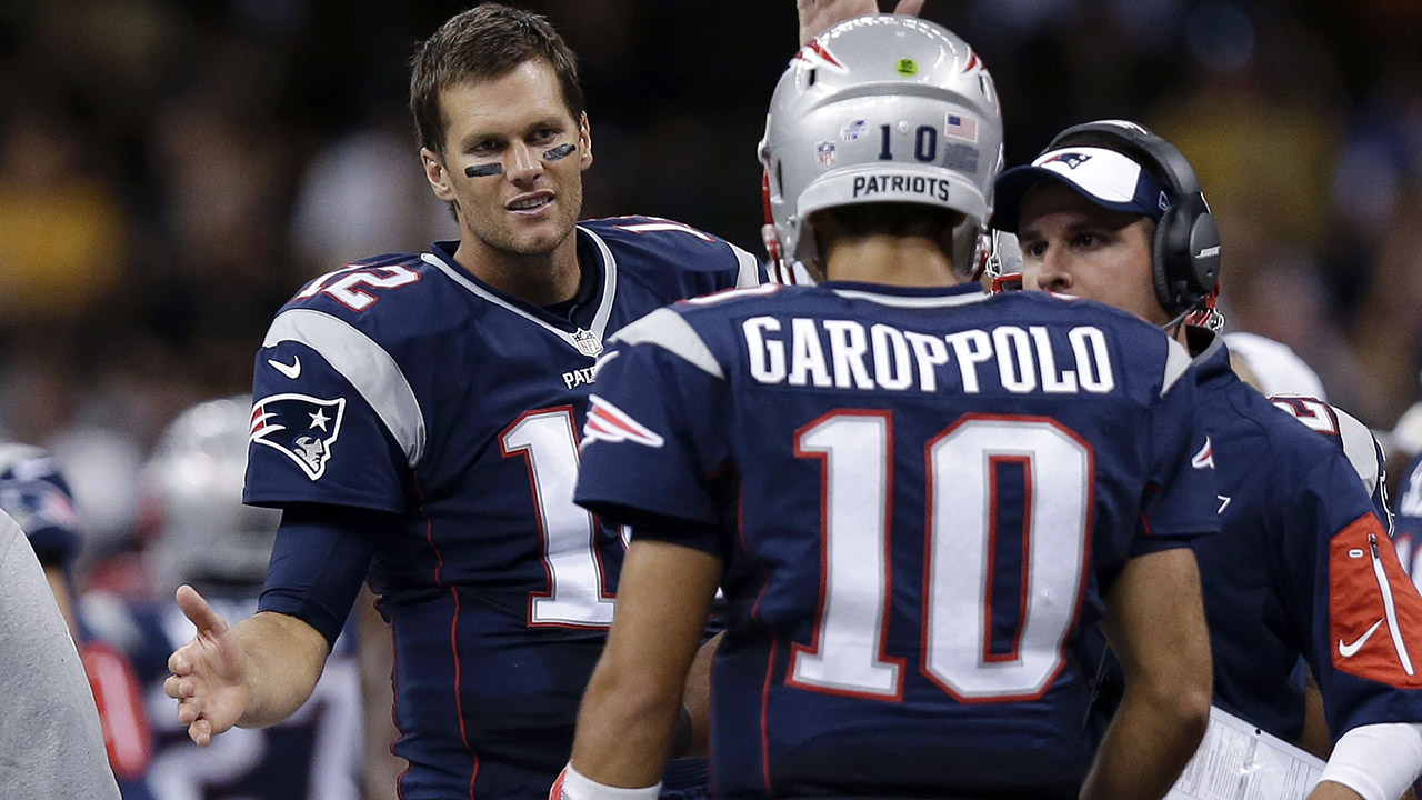 Tom-Brady;-Jimmy-Garoppolo;-New-England-Patriots;-NFL