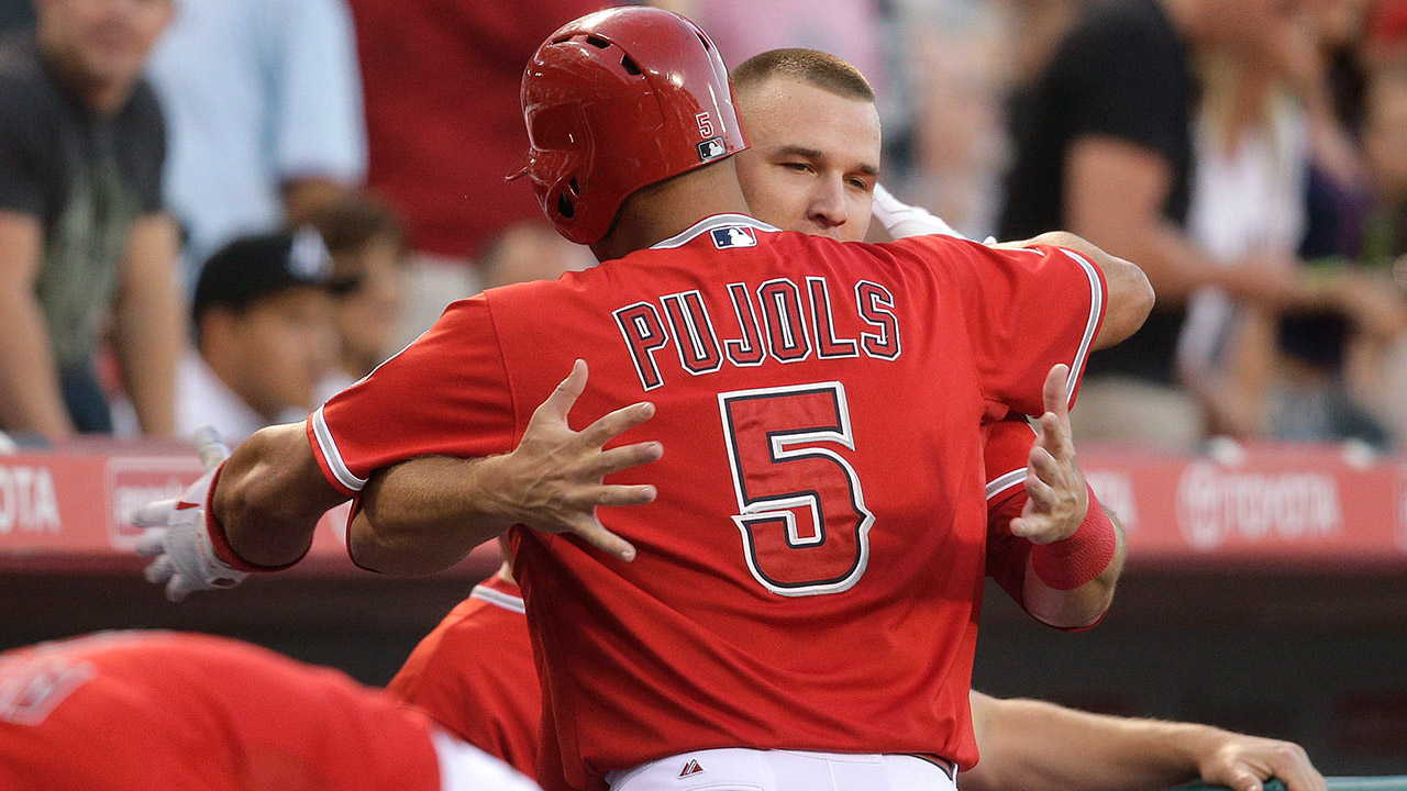 Albert-Pujols;-Mike-Trout;-Los-Angeles-Angels;-MLB