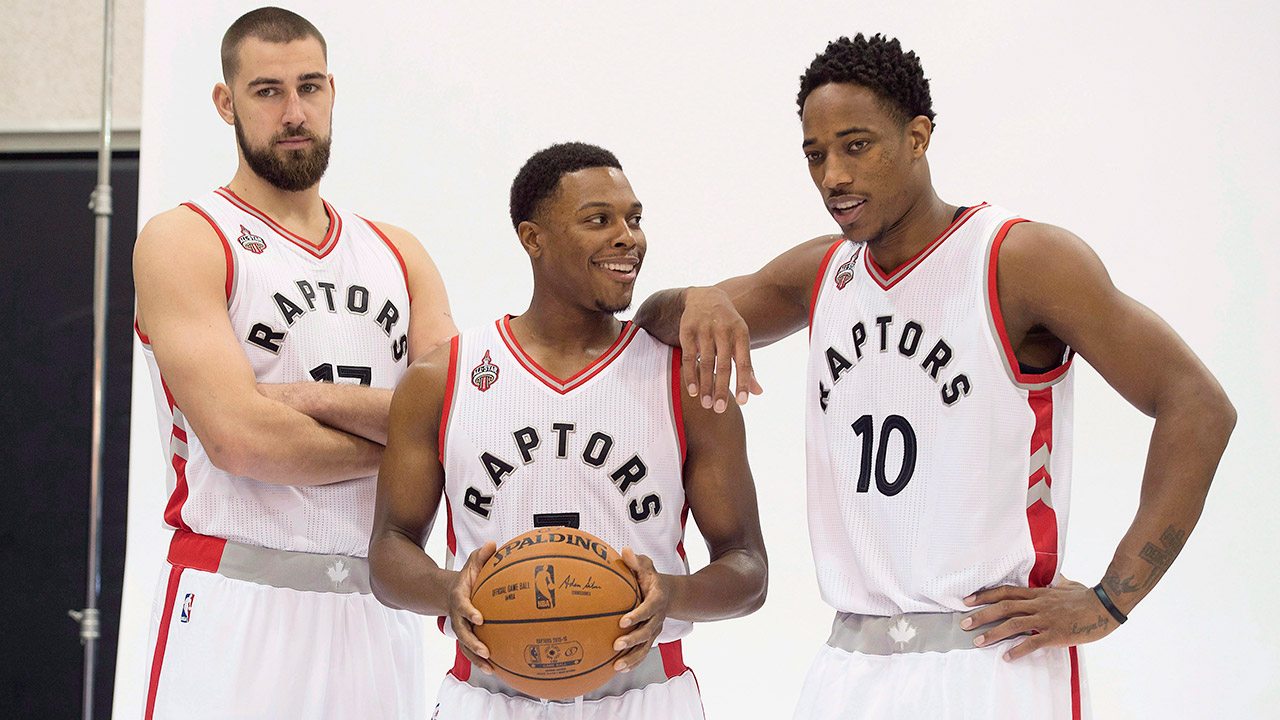 DeMar-DeRozan;-Kyle-Lowry;-Jonas-Valanciunas;-Toronto-Raptors;-NBA