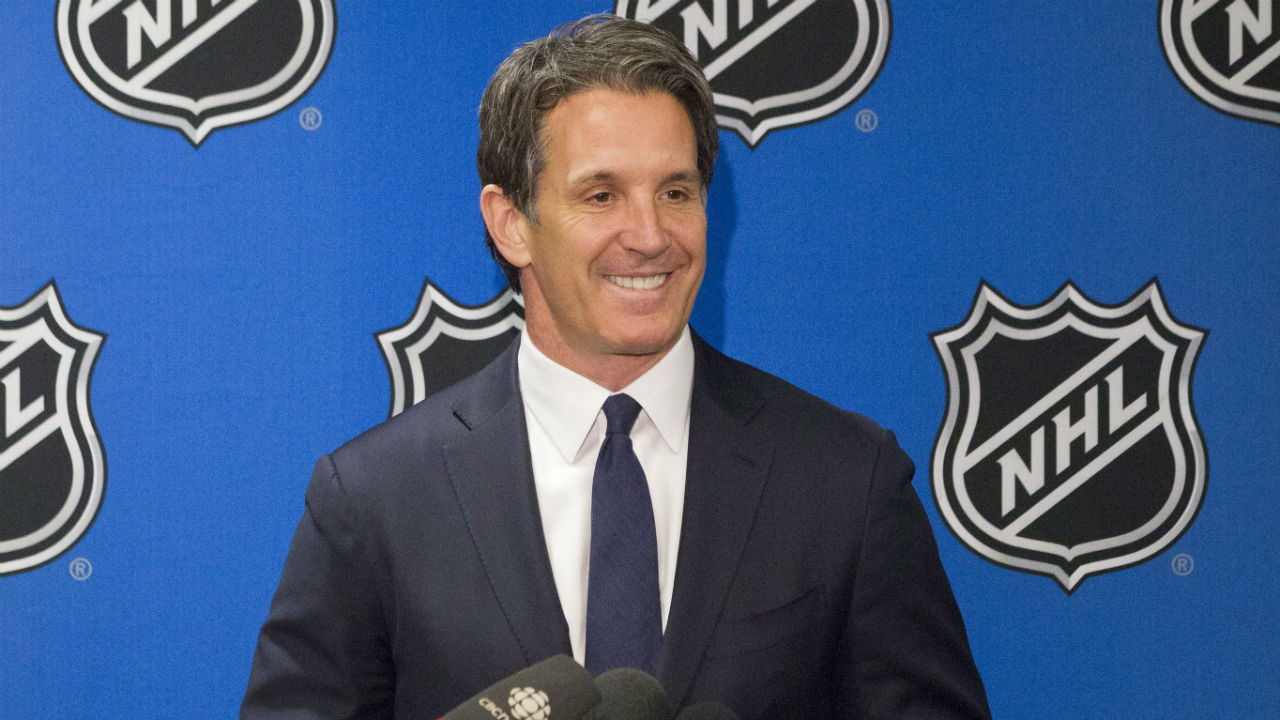 Toronto-Maple-Leafs-president-Brendan-Shanahan-speaks-to-the-media-after-winning-the-first-selection-of-the-2016-NHL-draft-lottery-in-Toronto-on-Saturday-April-30,-2016.-The-Toronto-Maple-Leafs-will-pick-first-at-the-NHL-draft-for-the-first-time-in-more-than-30-years.-(Chris-Young/CP)