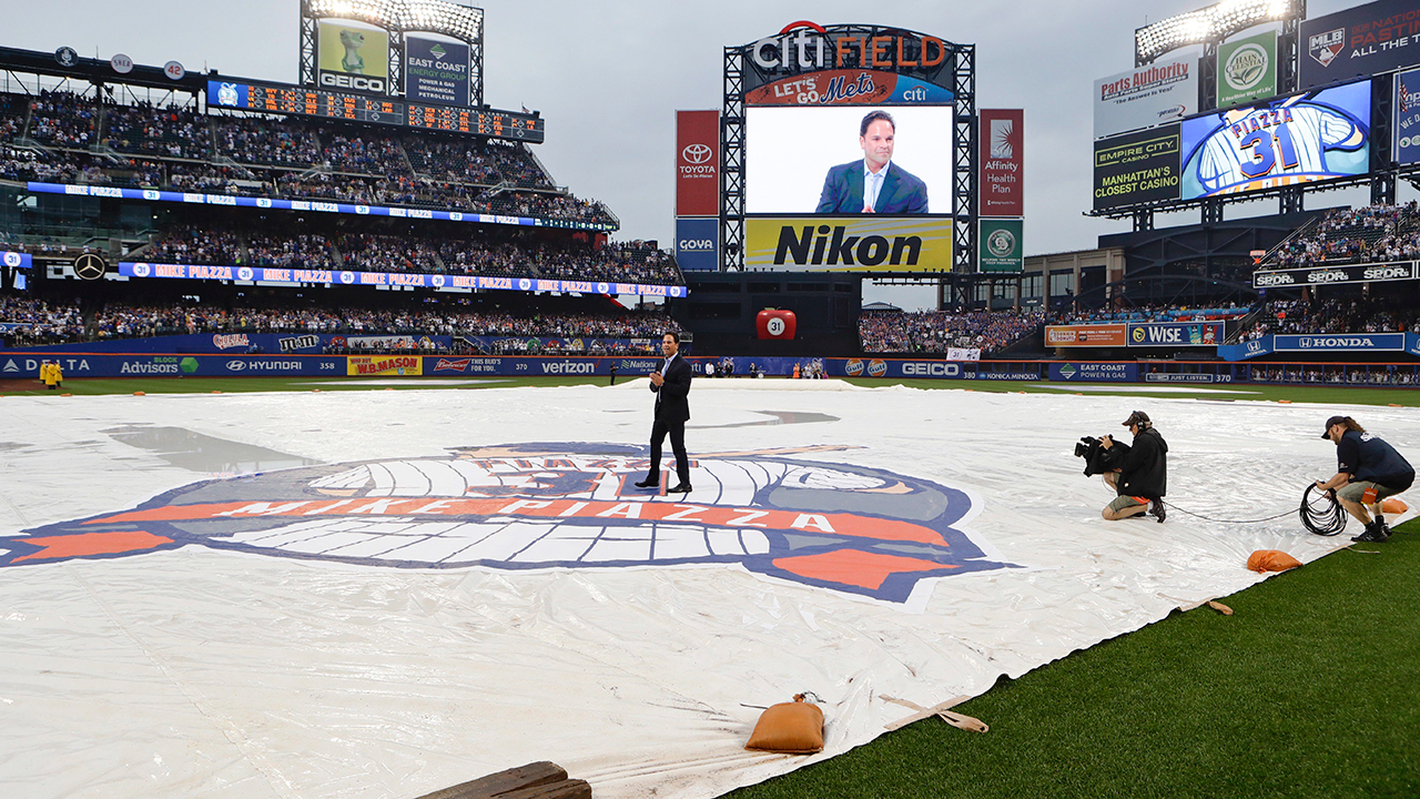 The New York Mets retired numbers are seen at Citi Field during a