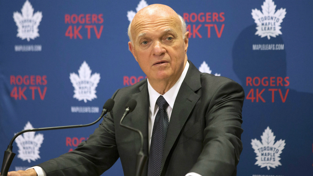Lou-Lamoriello,-general-manager-of-the-Toronto-Maple-Leafs,-attends-a-press-conference-in-Toronto,-on-Thursday-September-22,-2016.-THE-CANADIAN-PRESS/Chris-Young