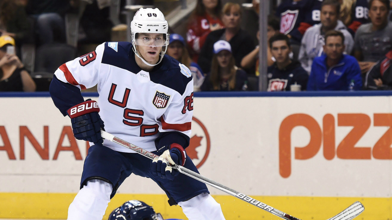 Team-Europe's-Roman-Josi-slides-to-block-a-shot-by-Team-USA's-Patrick-Kane-during-second-period-World-Cup-of-Hockey-action-in-Toronto-on-Saturday,-September-17,-2016.-THE-CANADIAN-PRESS/Nathan-Denette