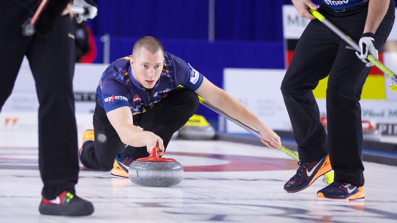 Team Epping second Patrick Janssen at the 2015 Meridian Canadian Open in Yorkton, Sask. (Anil Mungal)