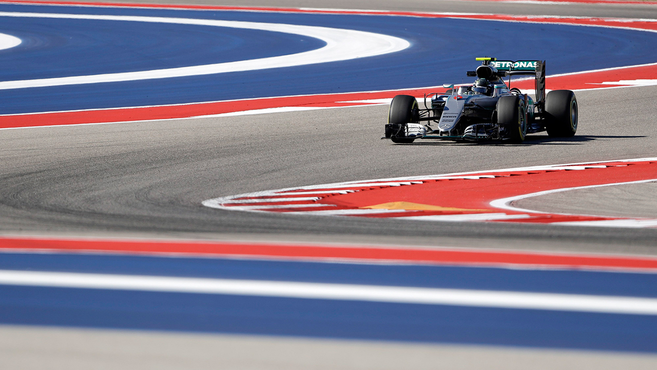 Mercedes driver Nico Rosberg steers his car during the first practice session for the Formula One U.S. Grand Prix at the Circuit of the Americas, Friday, Oct. 21, 2016, in Austin, Texas. (Eric Gay/AP)