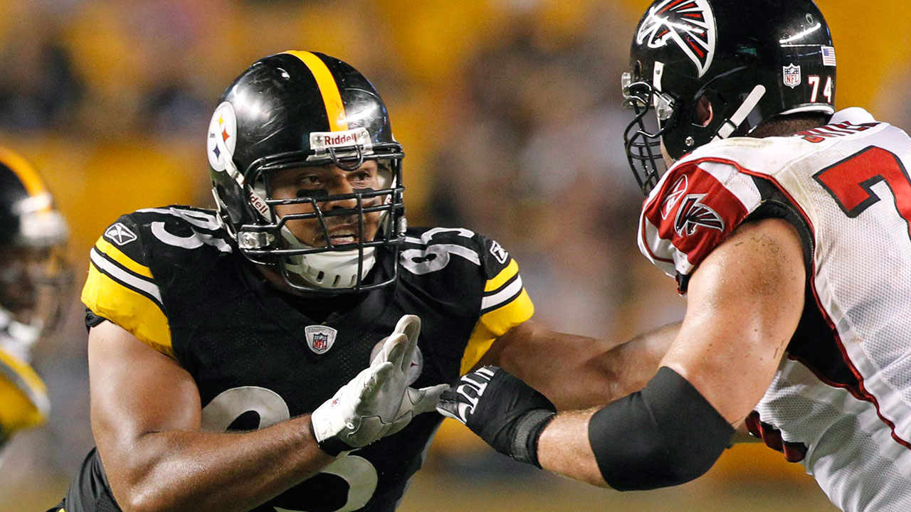 Pittsburgh Steelers defensive end Cameron Heyward (95) plays in a preseason NFL game against the Atlanta Falcons, in Pittsburgh. Aug. 27, 2011. (Keith Srakocic/AP)