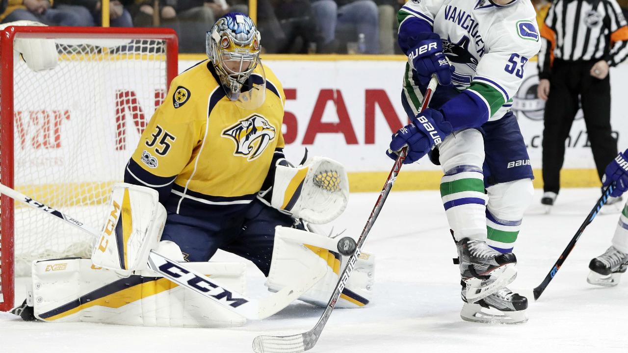 Rinne stops 31 shots as Predators beat Canucks