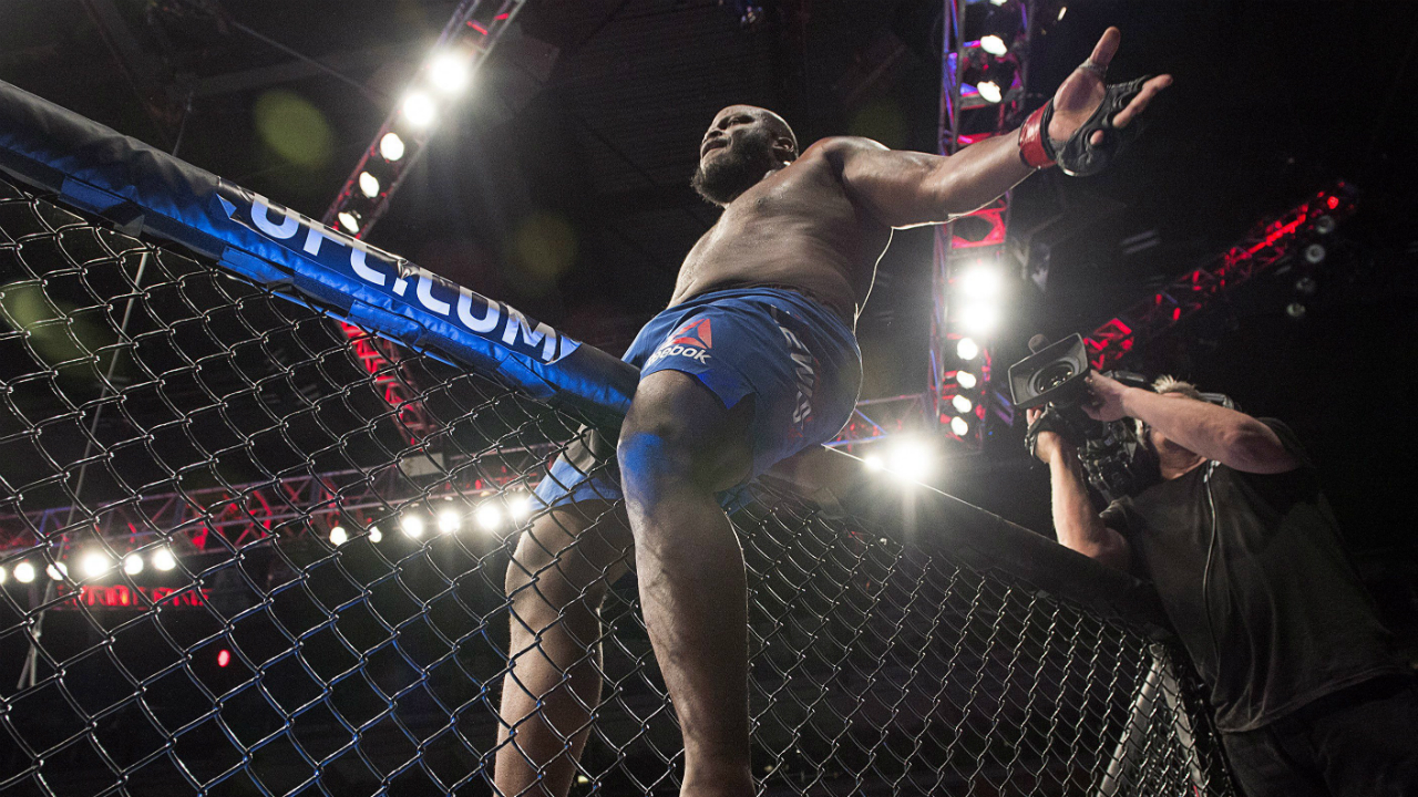 Derrick-Lewis-from-New-Orleans-celebrates-after-defeating-Travis-Browne-from-Hawaii-in-a-heavyweight-bout-at-UFC-Fight-Night-in-Halifax-on-Sunday,-Feb.-19,-2017.-(Andrew-Vaughan/CP)