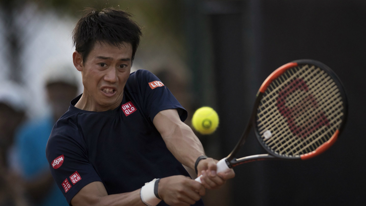 Japan's-Kei-Nishikori-returns-the-ball-during-a-practice-session-of-the-Rio-Open-tennis-tournament-in-Rio-de-Janeiro,-Brazil,-Monday,-Feb.-20,-2017.-(Felipe-Dana/AP)