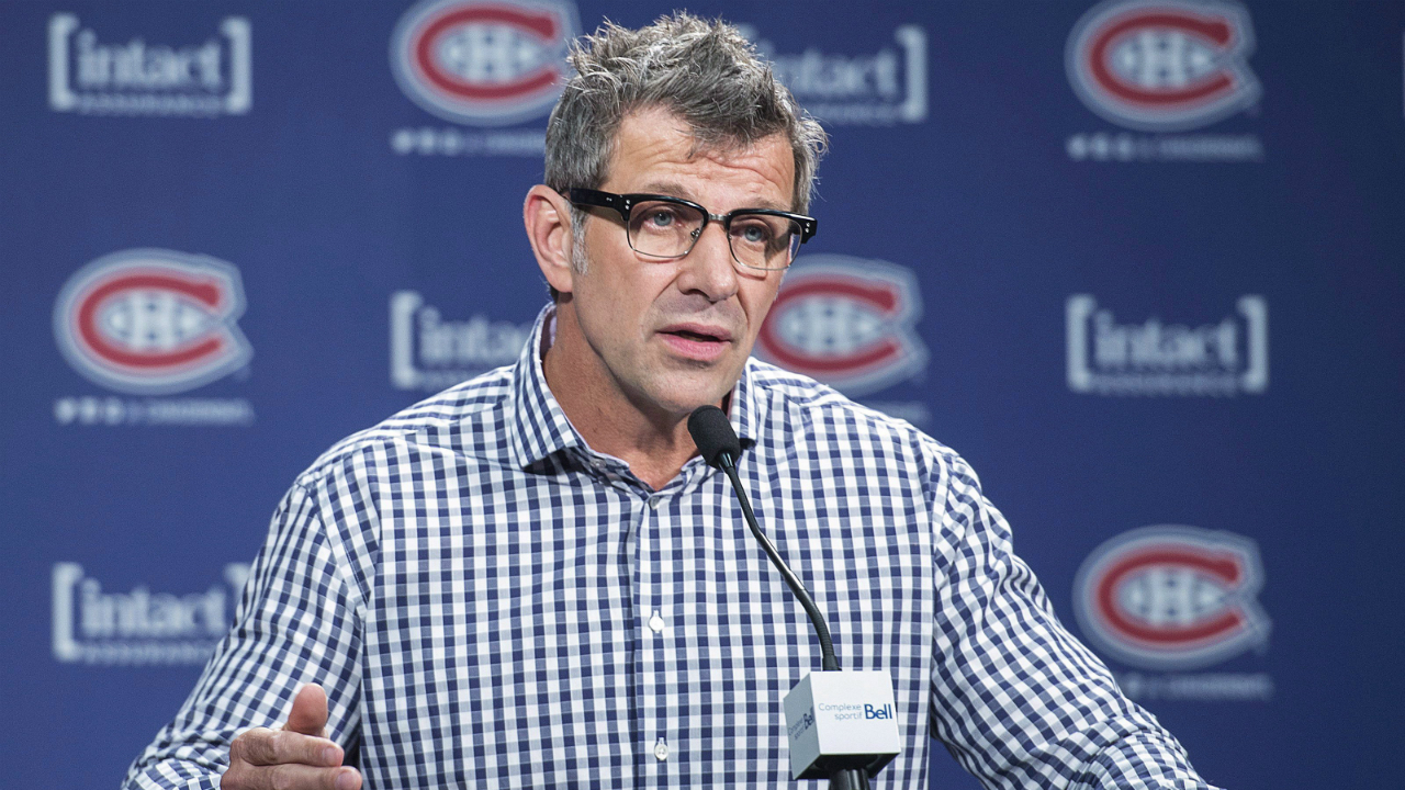 Montreal-Canadiens-General-Manager-Marc-Bergevin-speaks-to-reporters-in-Brossard,-Que.,-Wednesday,-June-29,-2016,-where-he-answered-questions-regarding-the-trade-of-P.K.-Subban-to-the-Nashville-Predators.-(Graham-Hughes/CP)