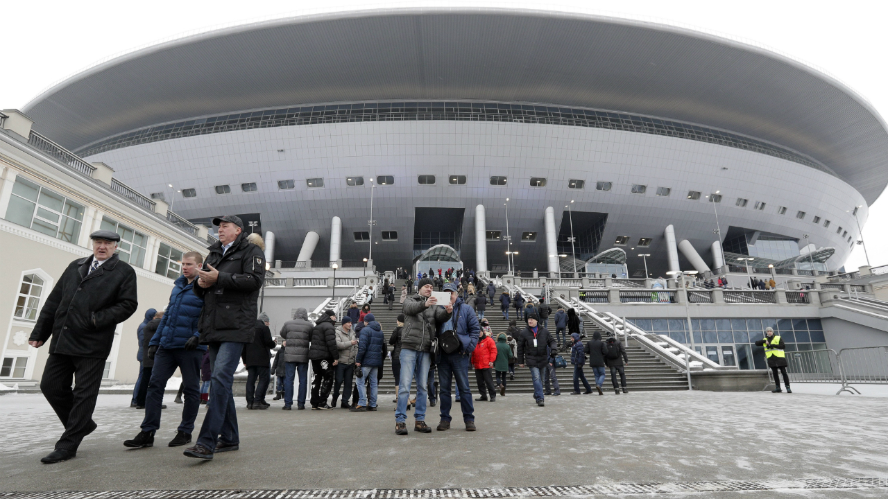 Spectators-visit-the-new-soccer-stadium-on-Krestovsky-Island-in-St.-Petersburg,-Russia,-Saturday,-Feb.-11,-2017.-Ten-thousand-people-came-on-Saturday-to-test-the-new-St.-Petersburg-stadium-built-to-host-the-matches-of-the-Confederations-Cup-2017-and-the-FIFA-World-Cup-2018.-(Dmitri-Lovetsky/AP)