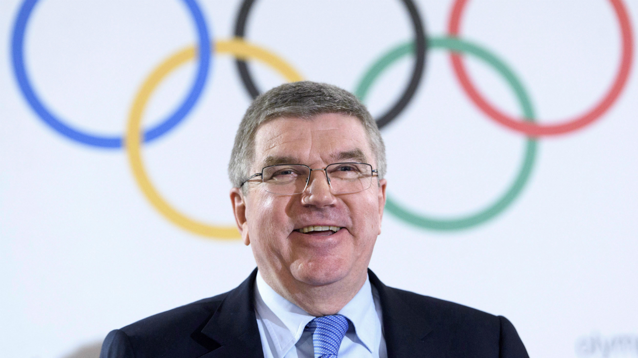 International-Olympic-Committee-President-Thomas-Bach-welcomes-talk-that-two-Summer-Games-hosts-could-be-picked-at-the-same-time-in-September.-(Laurent-Gillieron-Keystone/AP)