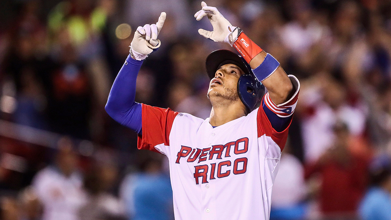 Puerto Rico Carlos Correa White Blue 2023 World Baseball Classic