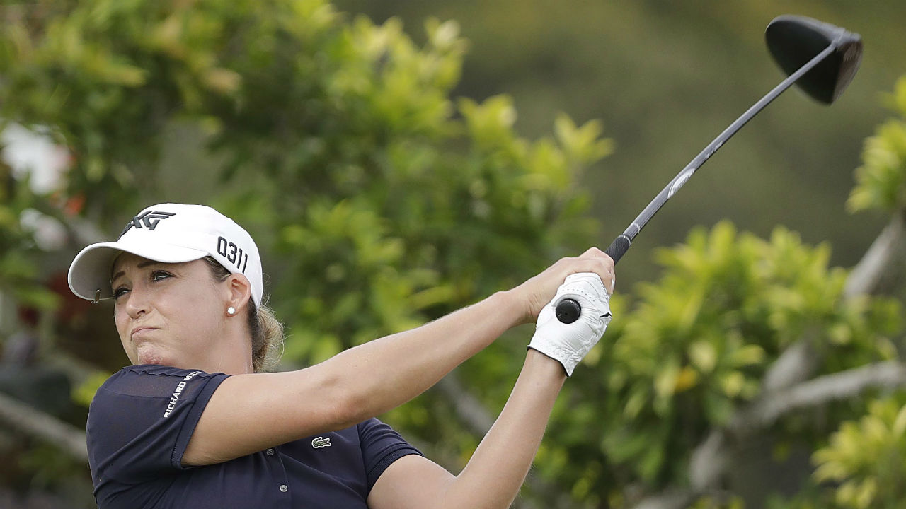 Cristie-Kerr-of-the-United-States-tees-off-on-the-third-hole-during-the-HSBC-Women's-Champions-golf-tournament-held-at-Sentosa-Golf-Club's-Tanjong-course-on-Thursday,-March-2,-2017,-in-Singapore.-(Wong-Maye-E/AP)
