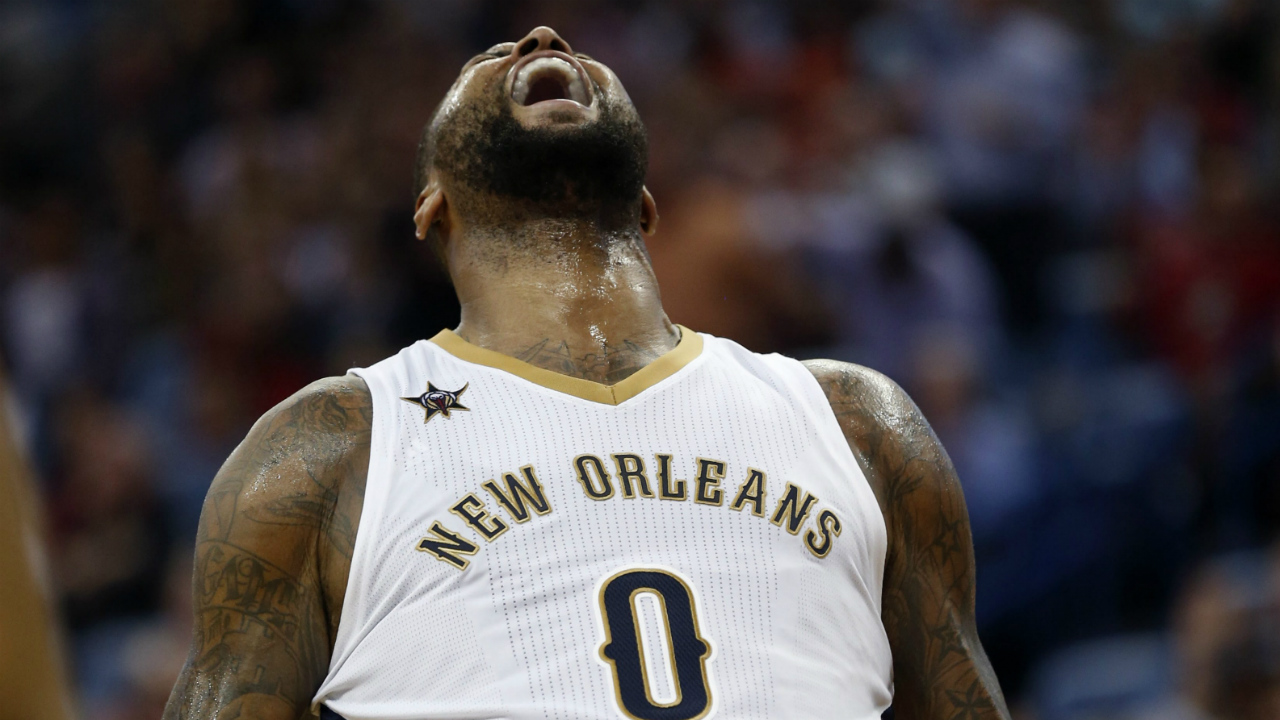 New-Orleans-Pelicans-forward-DeMarcus-Cousins-(0)-reacts-after-being-fouled-while-scoring-in-the-second-half-of-an-NBA-basketball-game-against-the-Memphis-Grizzlies-in-New-Orleans,-Tuesday,-March-21,-2017.-The-Pelicans-won-95-82.-(Gerald-Herbert/AP)