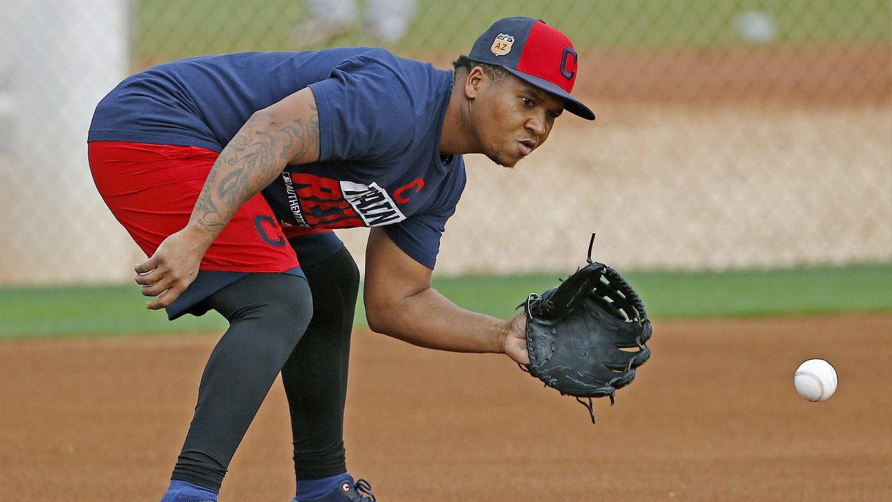 Cleveland-Indians-third-baseman-Jose-Ramirez-gets-ready-to-catch-a-grounder-at-the-Indians-baseball-spring-training-facility-Monday,-Feb.-13,-2017,-in-Goodyear,-Ariz.-(Ross-D.-Franklin/AP)