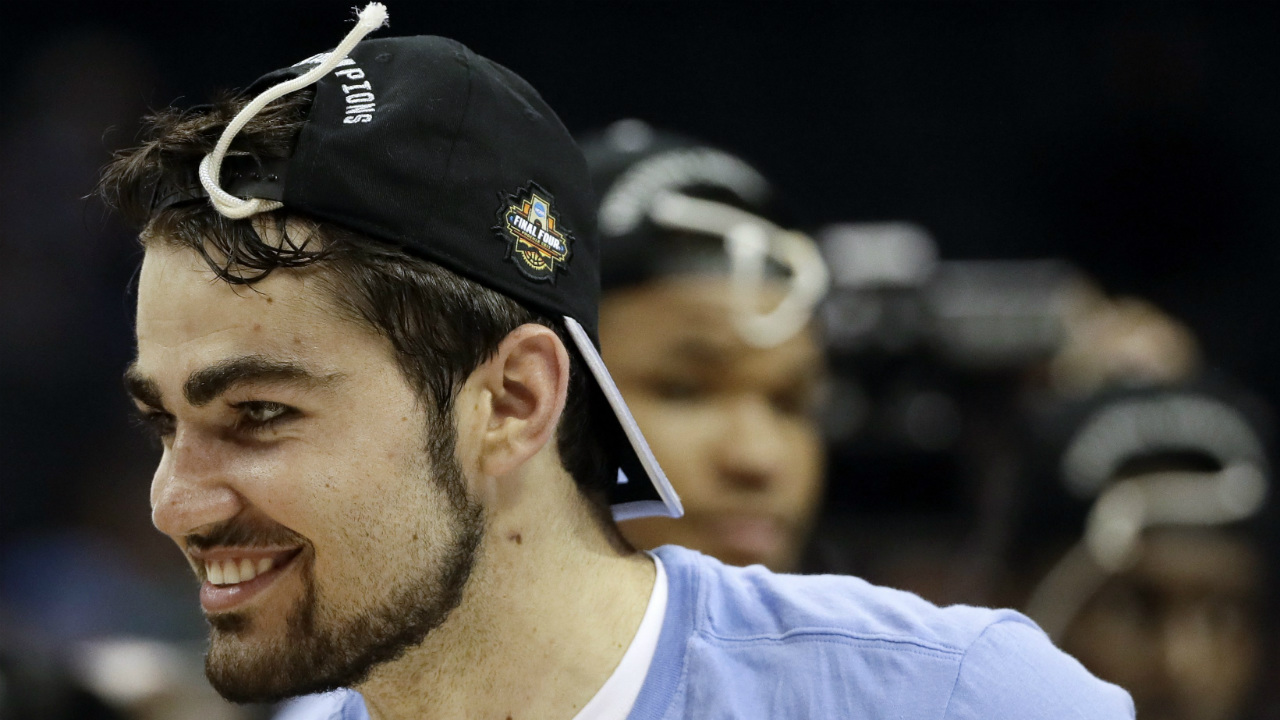North-Carolina-forward-Luke-Maye-wears-a-piece-of-the-net-in-his-cap-as-he-celebrates-after-North-Carolina-beat-Kentucky-to-win-the-South-Regional-final-game-in-the-NCAA-college-basketball-tournament-Sunday,-March-26,-2017,-in-Memphis,-Tenn.-Maye-hit-the-winning-basket-that-gave-North-Carolina-a-75-73-win.-(Mark-Humphrey/AP)