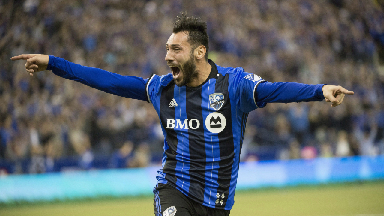 Montreal-Impact-forward-Matteo-Mancosu-celebrates-his-goal-against-Toronto-FC-during-first-half-action-in-the-first-leg-of-the-MLS-Eastern-Conference-final-at-the-Olympic-Stadium-Tuesday,-November-22,-2016-in-Montreal.-(Paul-Chiasson/CP)