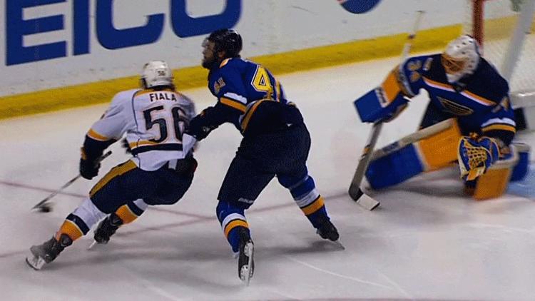 Predators' Kevin Fiala leaves Game 1 on stretcher after awkward crash into  boards