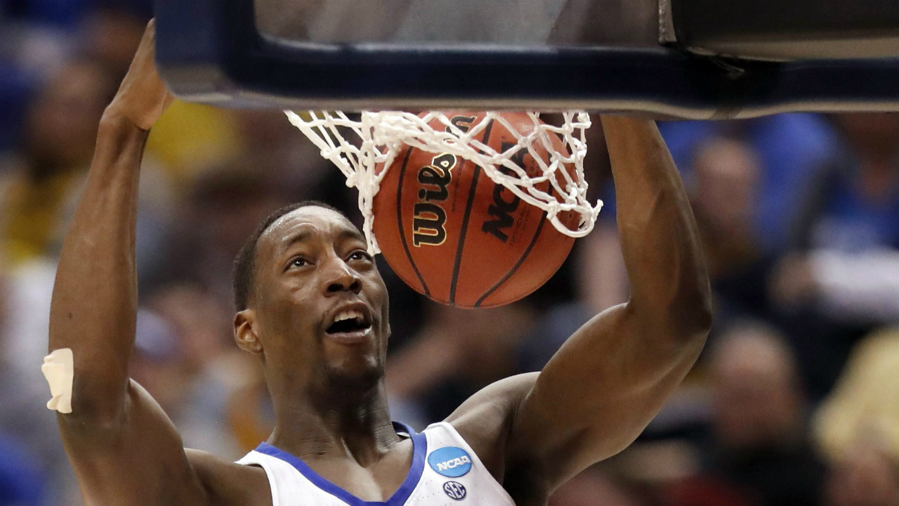 Kentucky's-Bam-Adebayo-dunks-the-ball-during-the-second-half-of-a-second-round-game-against-Wichita-State-in-the-men's-NCAA-college-basketball-tournament-Sunday,-March-19,-2017,-in-Indianapolis.-Kentucky-won-65-62.-(Jeff-Roberson/AP)