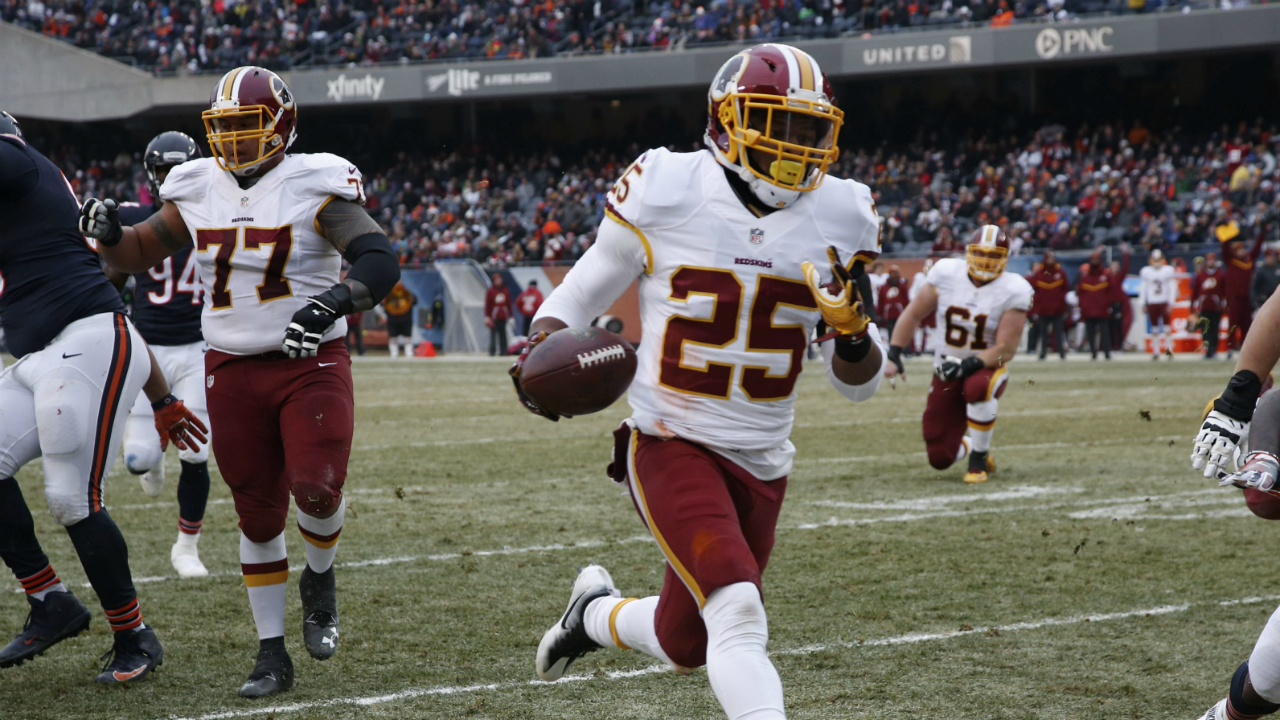 Washington-Redskins-running-back-Chris-Thompson-(25)-scores-on-a-17-yard-reception-during-the-first-half-of-an-NFL-football-game-against-the-Chicago-Bears-in-Chicago.-Thompson,-a-restricted-free-agent,-re-signed-with-the-Redskins-on-Friday,-April-21,-2017.-(Nam-Y.-Huh,-File/AP)